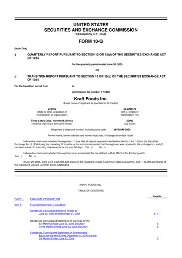 Thumbnail Mondelez International 10-Q Quarterly Report FY 