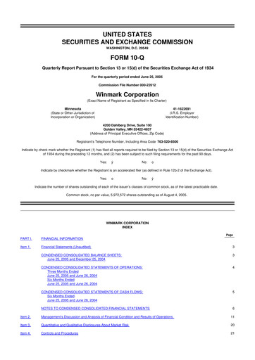 Thumbnail Winmark 10-Q Quarterly Report FY 