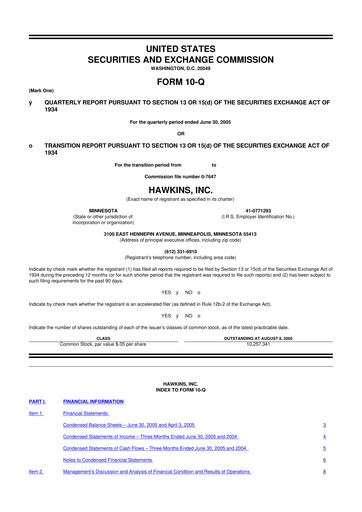 Thumbnail Hawkins 10-Q Quarterly Report FY 