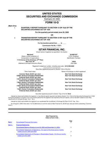 Thumbnail Safehold
 10-Q Quarterly Report FY 