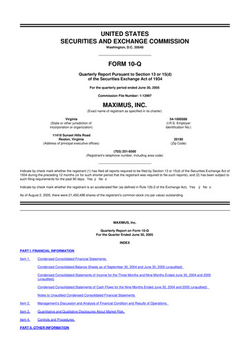 Thumbnail Maximus 10-Q Quarterly Report FY 