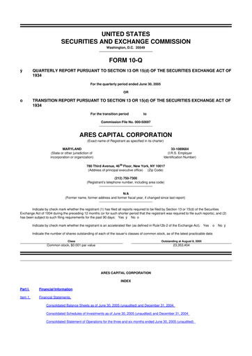 Thumbnail Ares Capital
 10-Q Quarterly Report FY 