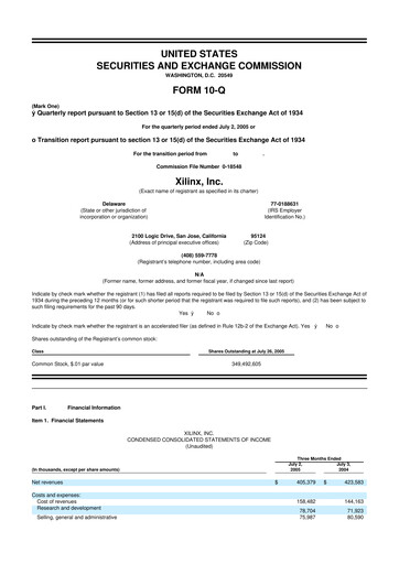 Miniature Xilinx 10-Q Rapport trimestriel  