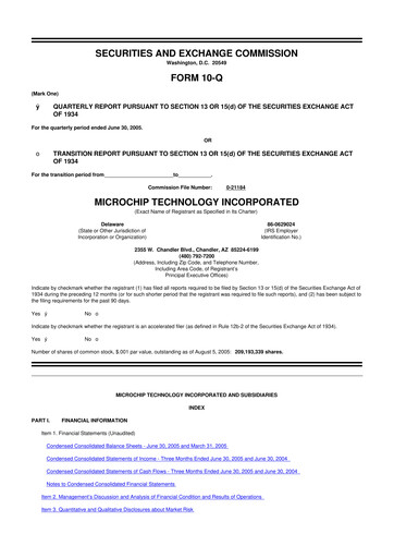 Thumbnail Microchip Technology 10-Q Quarterly Report FY 