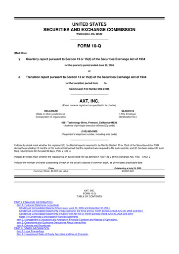 Thumbnail AXT Inc
 10-Q Quarterly Report FY 