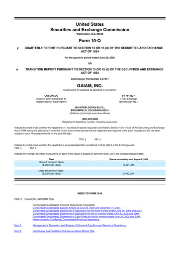 Thumbnail Gaia 10-Q Quarterly Report FY 