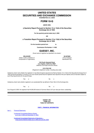 Thumbnail Guess 10-Q Quarterly Report FY 