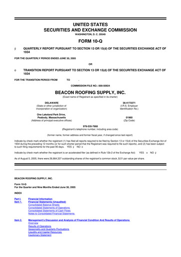 Vorschaubild Beacon Roofing Supply 10-Q Quartalsbericht  