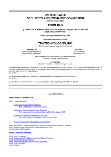 Thumbnail TTM Technologies
 10-Q Quarterly Report FY 