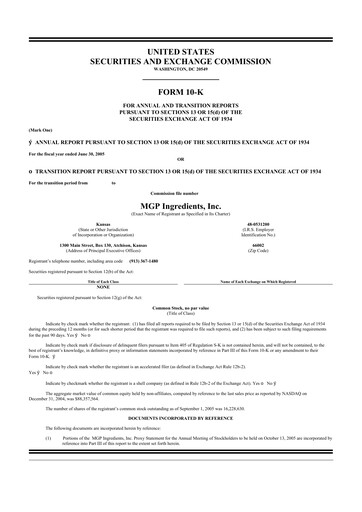 Thumbnail MGP Ingredients 10-K Annual Report 