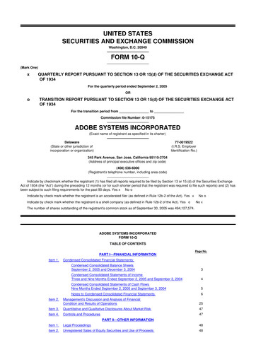 Miniature Adobe 10-Q Rapport trimestriel  