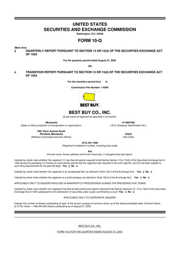 Thumbnail Best Buy 10-Q Quarterly Report FY 