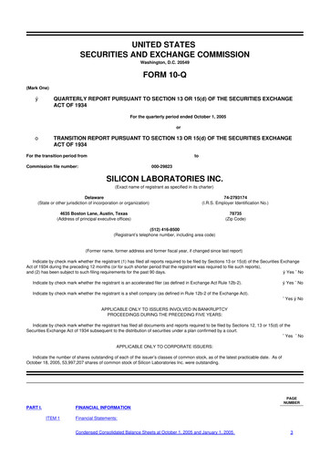 Thumbnail Silicon Labs
 10-Q Quarterly Report FY 