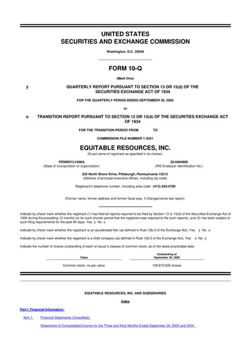 Vorschaubild EQT Corporation
 10-Q Quartalsbericht  