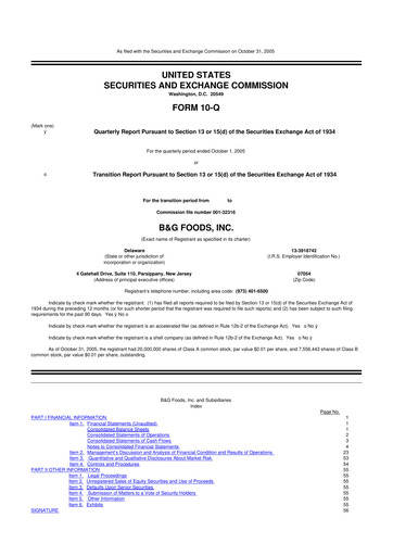 Vorschaubild B&G Foods

 10-Q Quartalsbericht  