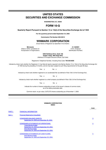 Thumbnail Winmark 10-Q Quarterly Report FY 