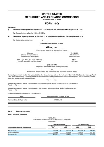 Miniature Xilinx 10-Q Rapport trimestriel  