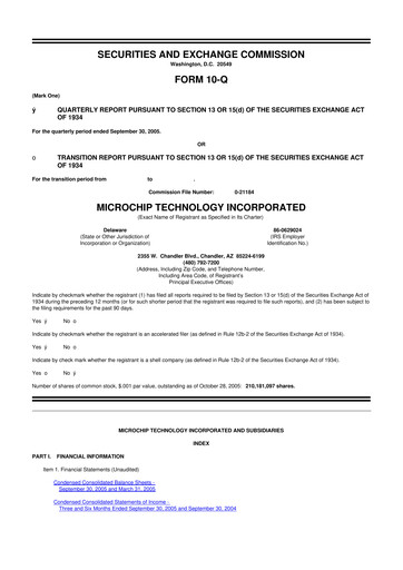 Thumbnail Microchip Technology 10-Q Quarterly Report FY 
