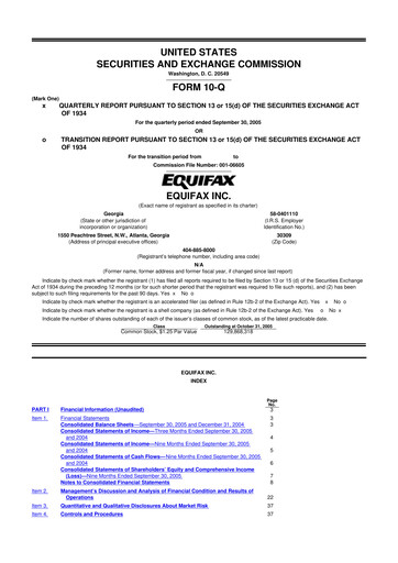 Vorschaubild Equifax 10-Q Quartalsbericht  