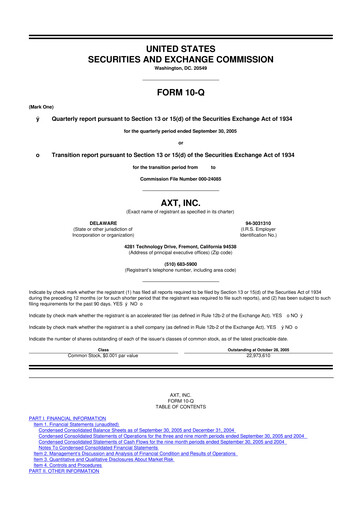 Thumbnail AXT Inc
 10-Q Quarterly Report FY 