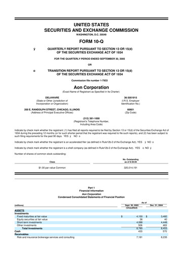 Vorschaubild Aon 10-Q Quartalsbericht  