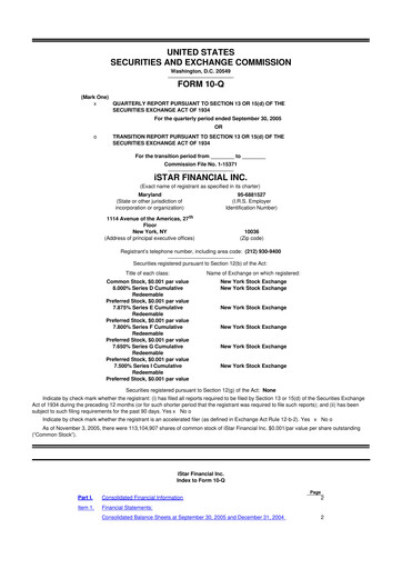 Thumbnail Safehold
 10-Q Quarterly Report FY 