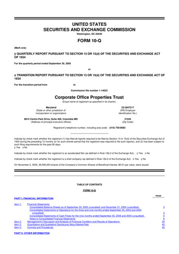 Thumbnail COPT Defense Properties 10-Q Quarterly Report FY 