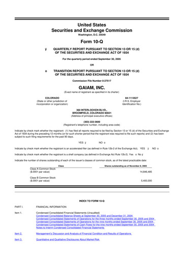 Thumbnail Gaia 10-Q Quarterly Report FY 