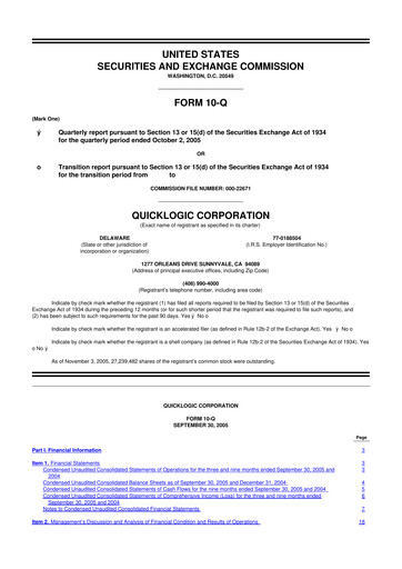 Thumbnail Quicklogic 10-Q Quarterly Report FY 