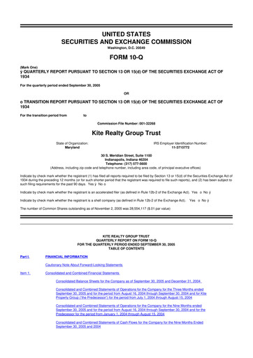 Thumbnail Kite Realty 10-Q Quarterly Report FY 