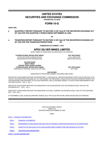 Miniature Golden Minerals
 10-Q Rapport trimestriel  