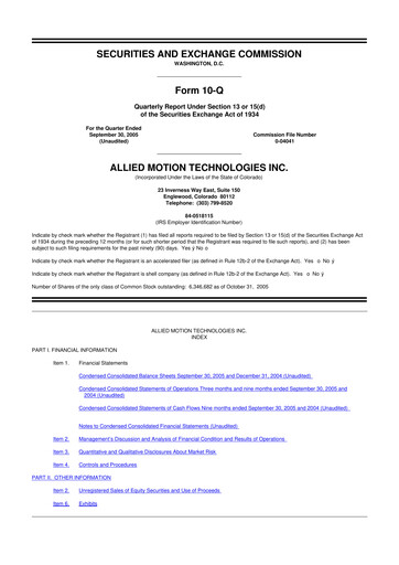 Thumbnail Allient 10-Q Quarterly Report FY 