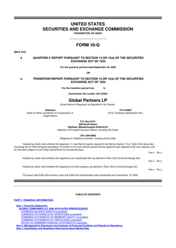 Thumbnail Global Partners LP 10-Q Quarterly Report FY 
