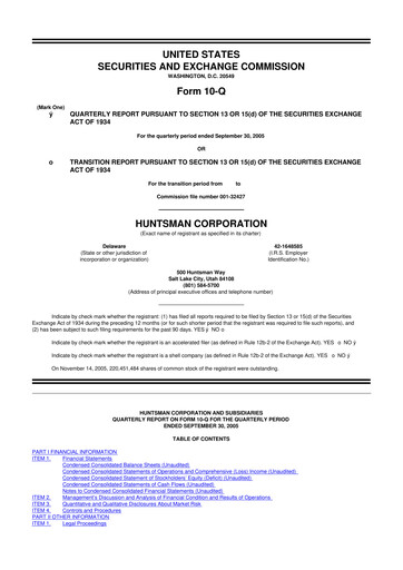 Vorschaubild Huntsman Corporation
 10-Q Quartalsbericht  