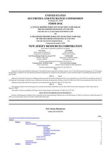 Thumbnail New Jersey Resources 10-K Annual Report 
