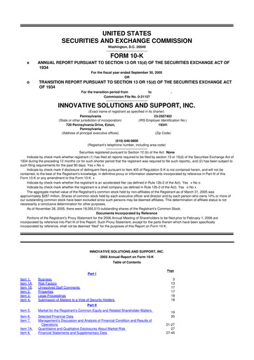 Thumbnail Innovative Solutions and Support 10-K Annual Report 