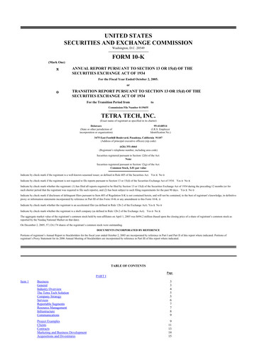 Thumbnail Tetra Tech
 10-K Annual Report 