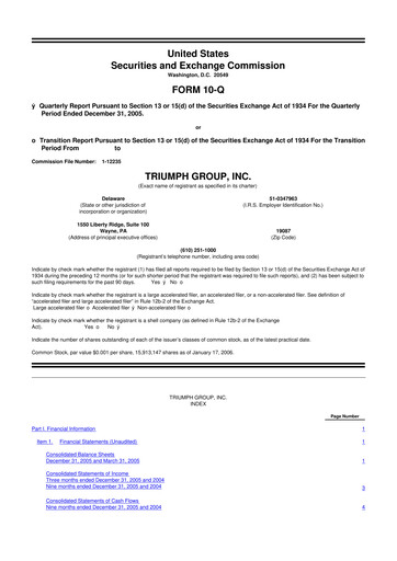Thumbnail Triumph Group
 10-Q Quarterly Report FY 
