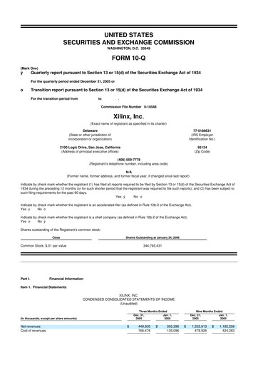 Miniature Xilinx 10-Q Rapport trimestriel  