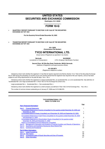 Miniature Johnson Controls
 10-Q Rapport trimestriel  