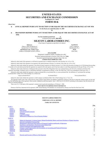 Thumbnail Silicon Labs
 10-K Annual Report 