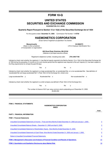 Thumbnail Haemonetics 10-Q Quarterly Report FY 