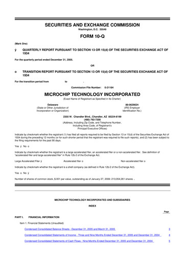 Thumbnail Microchip Technology 10-Q Quarterly Report FY 