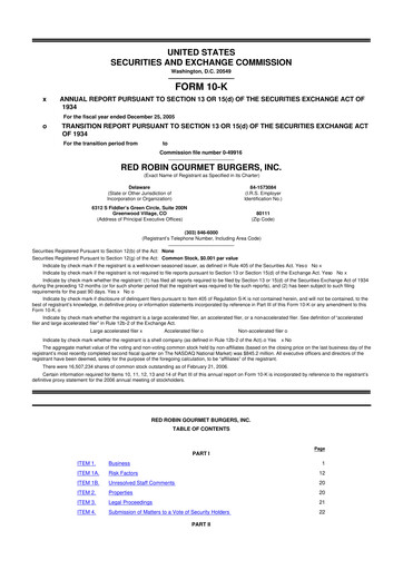 Thumbnail Red Robin
 10-K Annual Report 