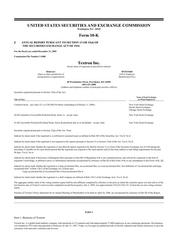 Thumbnail Textron 10-K Annual Report 