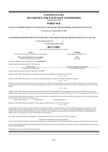 Thumbnail RLI Corp.
 10-K Annual Report 