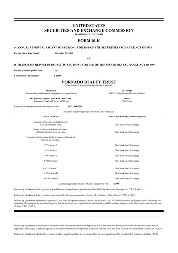 Thumbnail Vornado Realty Trust
 10-K Annual Report 