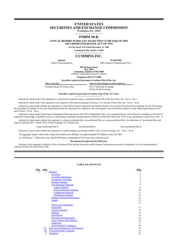 Thumbnail Cummins
 10-K Annual Report 