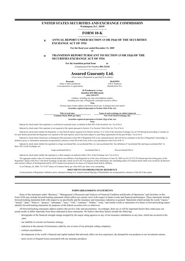 Thumbnail Assured Guaranty 10-K Annual Report 