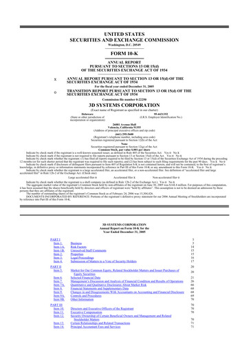 Thumbnail 3D Systems 10-K Annual Report 